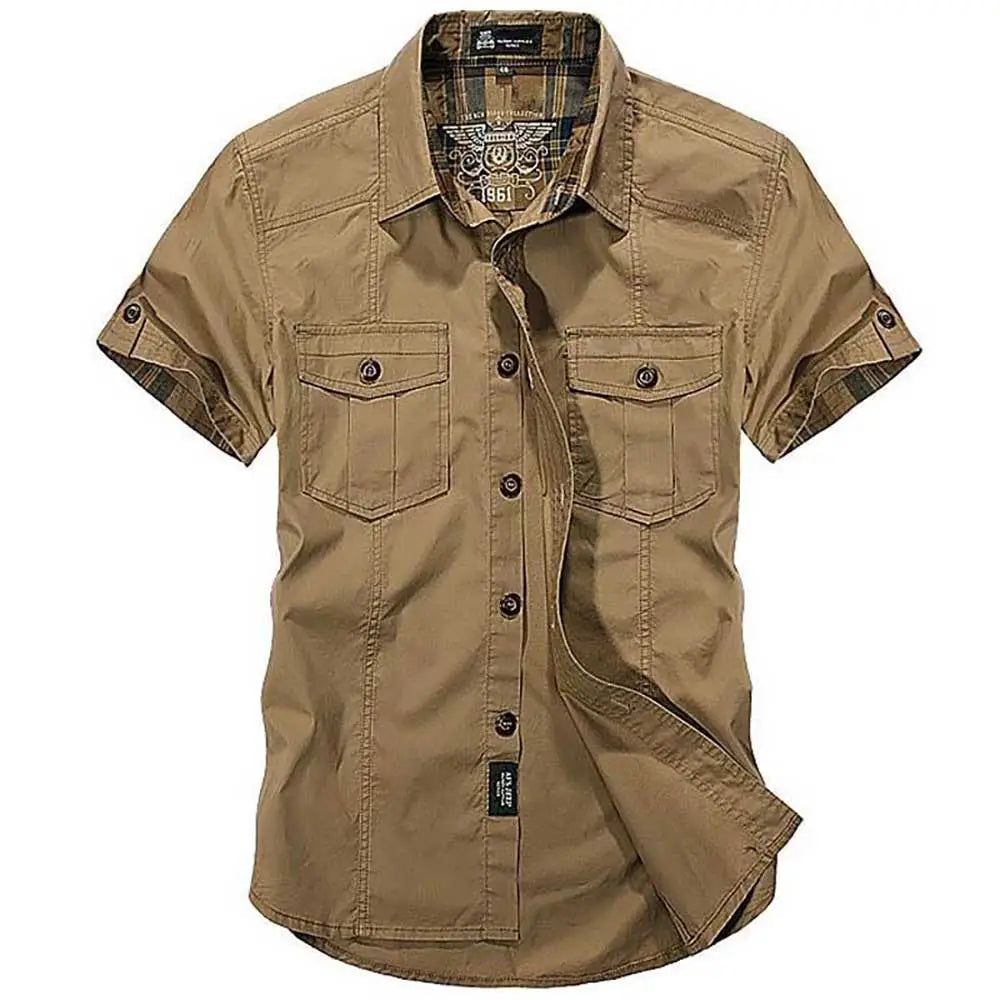 Chemise Style Militaire H&M Kaki - Taille 170/36-38 - Coton Et Élasthanne